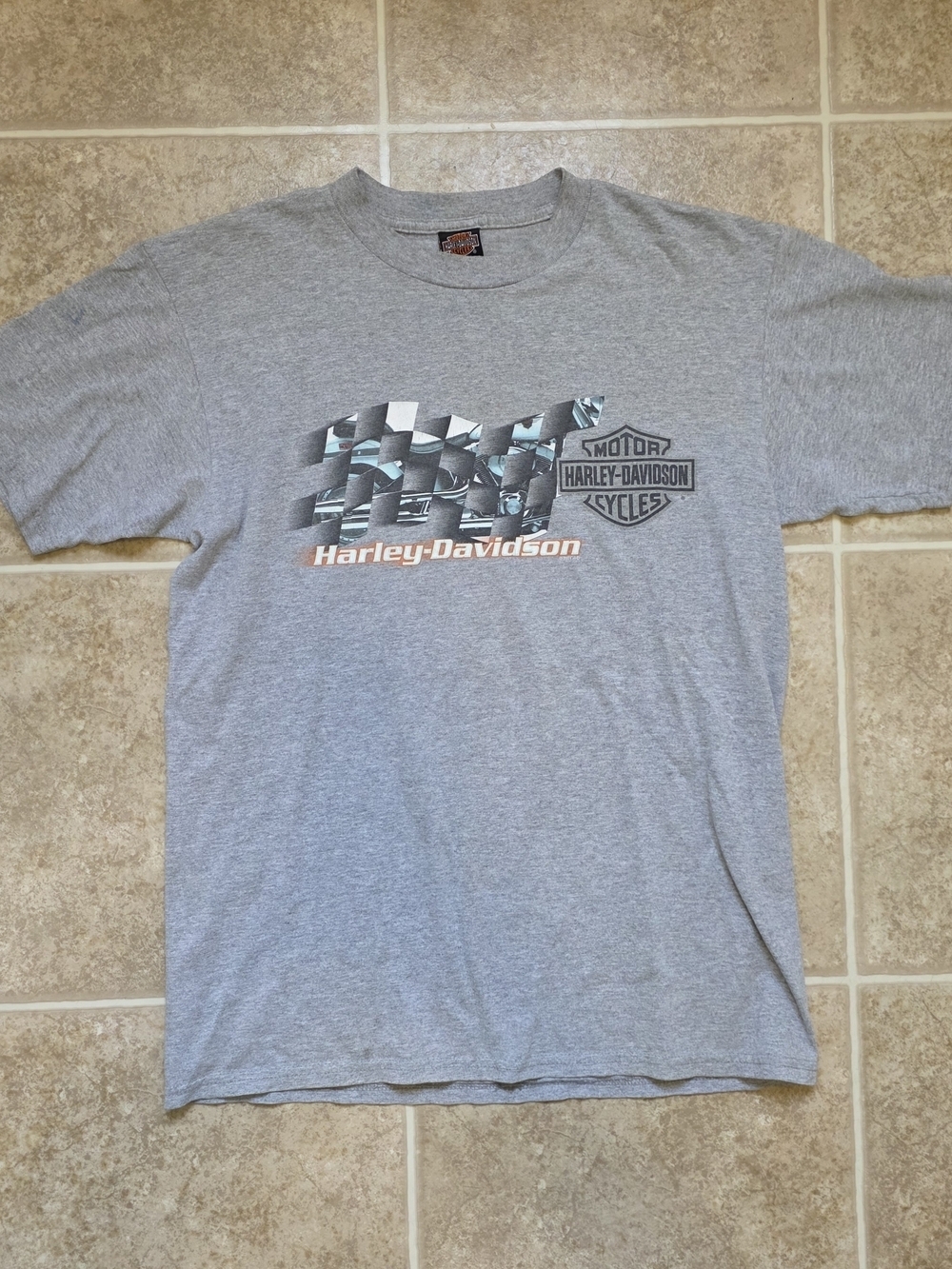 Harley Davidson T Shirt Mens Medium Gray New Orleans Riding Free Distressed Y2K